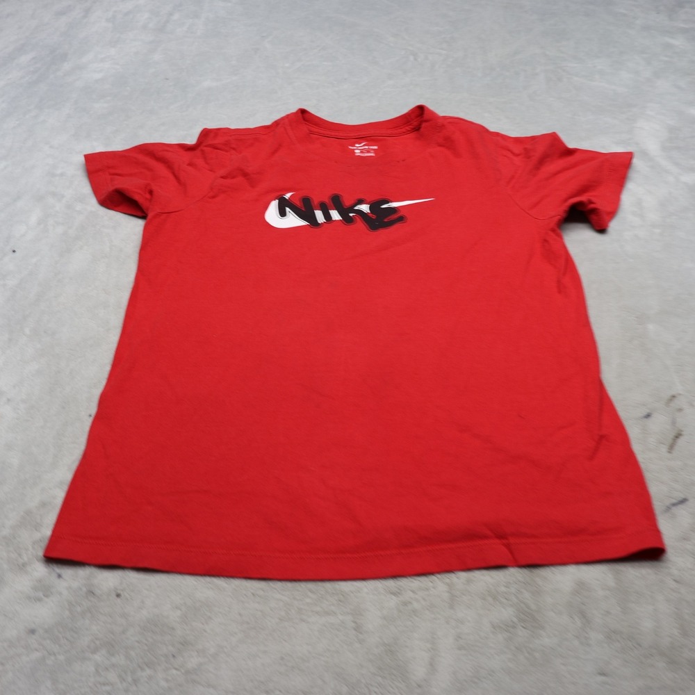 Nike Shirt Youth XL Red Swoosh Logo Graphic Short Sleeve Crewneck Theā Nike Tee